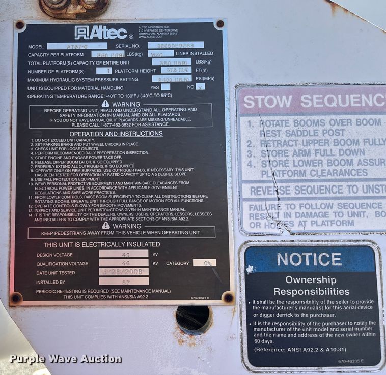 image for item EV3285 2008 Ford F550 XL Super Duty bucket truck