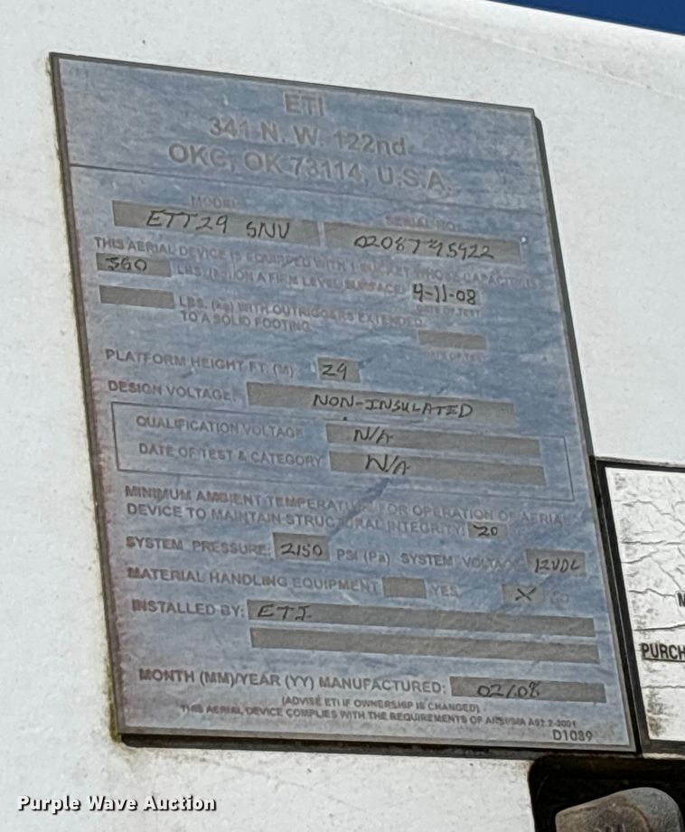 image for item EV3289 2008 Ford F450 Super Duty bucket truck