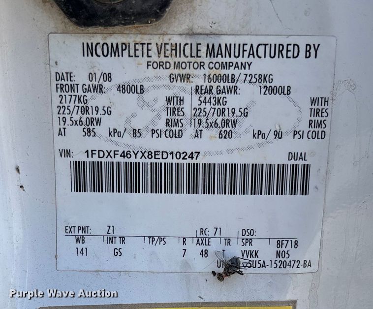 image for item EV3289 2008 Ford F450 Super Duty bucket truck