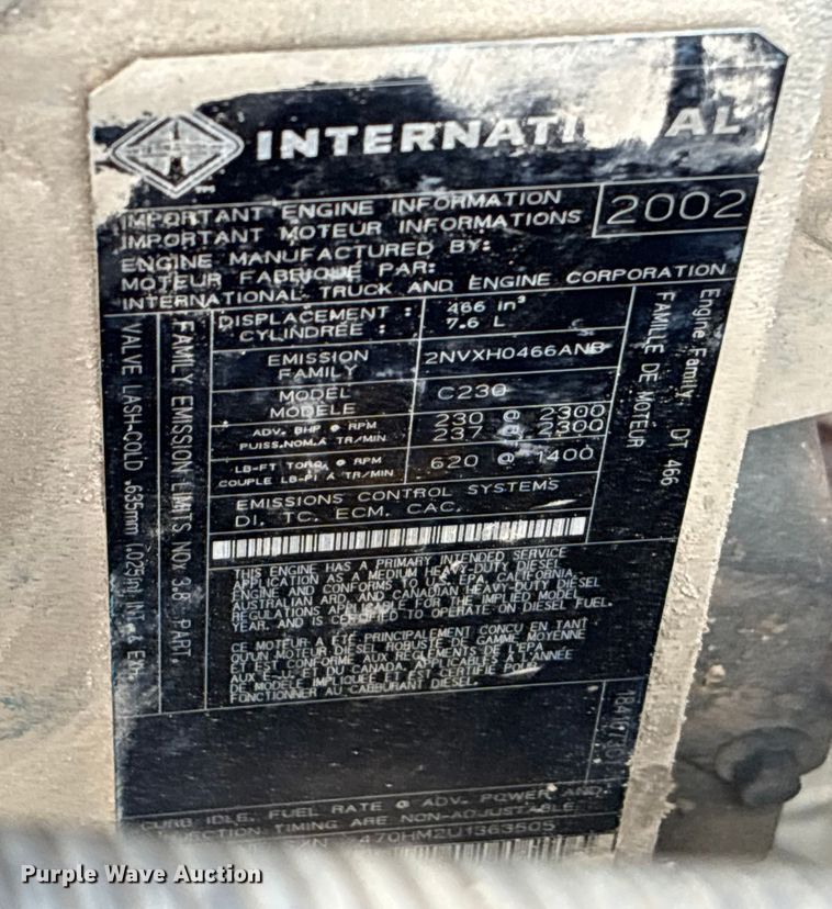 image for item EV3296 2003 International 4300 digger derrick truck