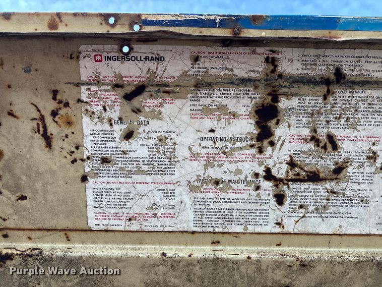 image for item EV3304 Ingersoll Rand P-175A-W-W air compressor