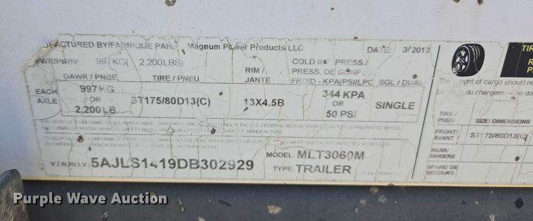 image for item EV4411 2013 Magnum MLT3060M  light plant