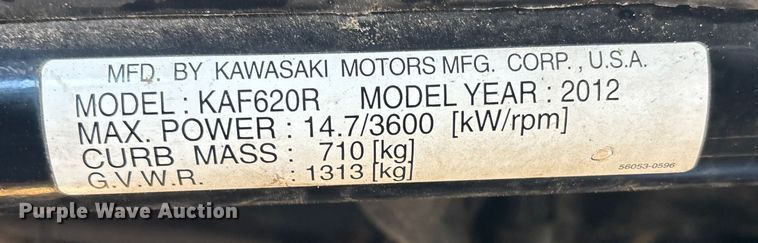 image for item FG1509 2012 Kawasaki 4010 utility vehicle