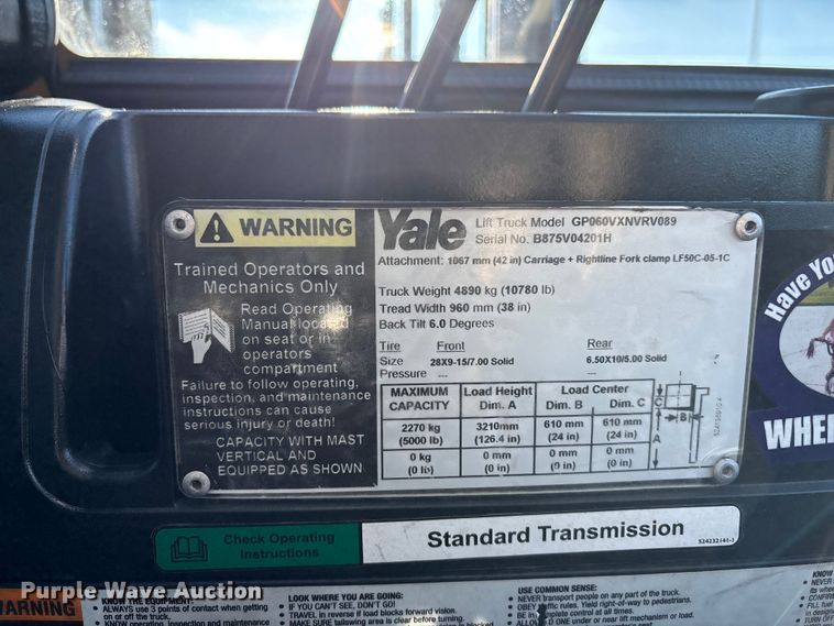 image for item FG1521 Yale Veracitor 60VX forklift