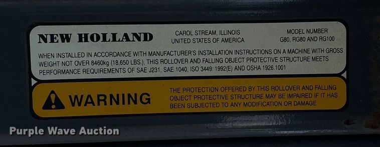 image for item FI0029 2002 New Holland RG80 motor grader