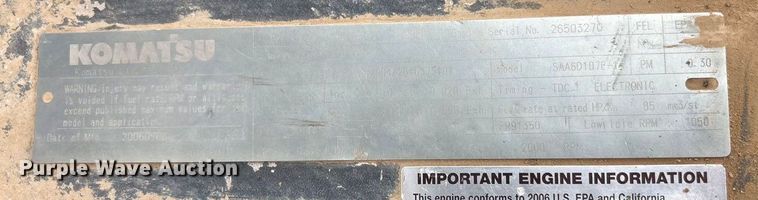 image for item FI0056 2007 Komatsu PC200LC-8 excavator