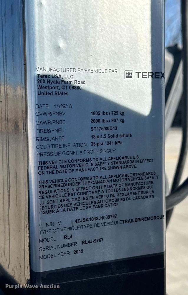 image for item FK0564 2018 Terex RL4 light plant