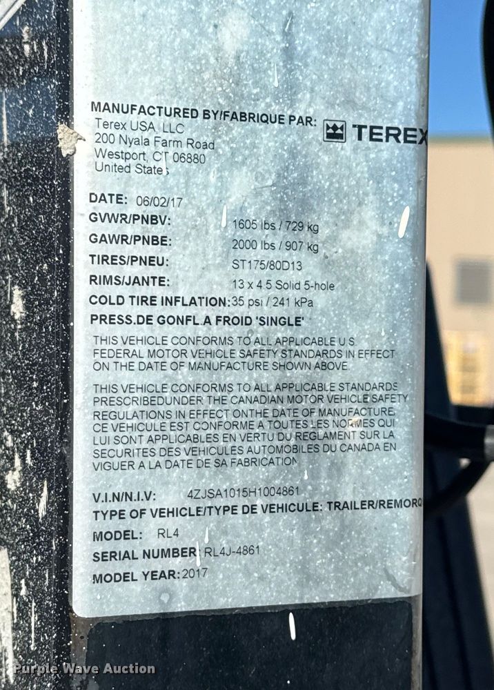 image for item FK0566 2017 Terex RL4 light plant