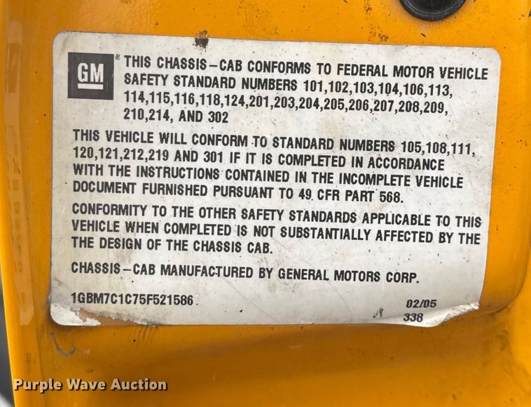 image for item FK0609 2005 Chevrolet C7500  oil distributor truck