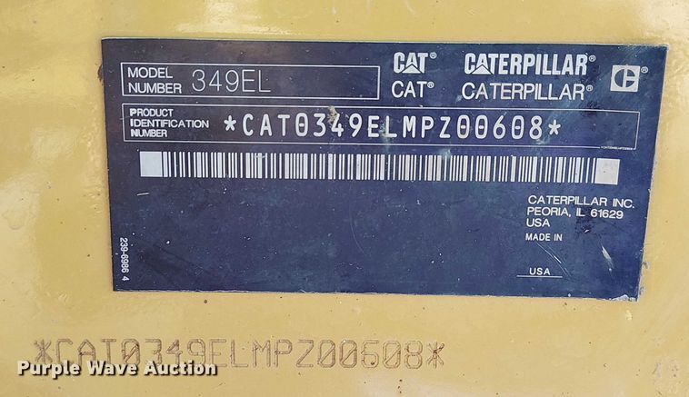 image for item FK0625 2013 Caterpillar 349EL  excavator