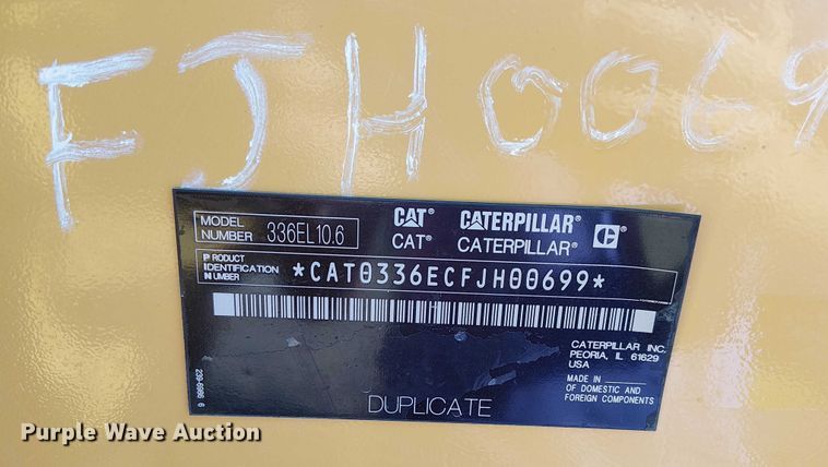 image for item FK0627 2013 Caterpillar 336EL10.6 excavator