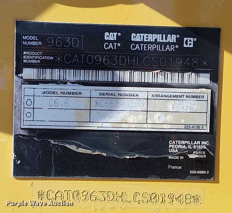 image for item FK0628 2013 Caterpillar 963D track loader