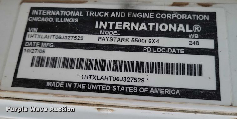 image for item NO9790 2006 International Paystar 5500i ready mix truck