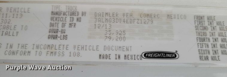 image for item NO9791 2014 Freightliner 114SD ready mix truck