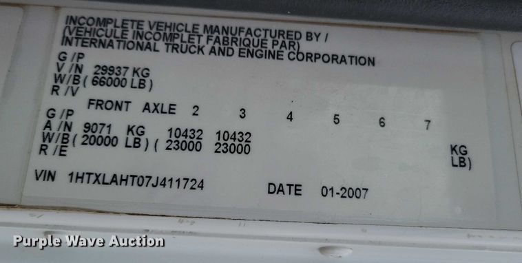 image for item NO9792 2007 International Paystar 5000 ready mix truck