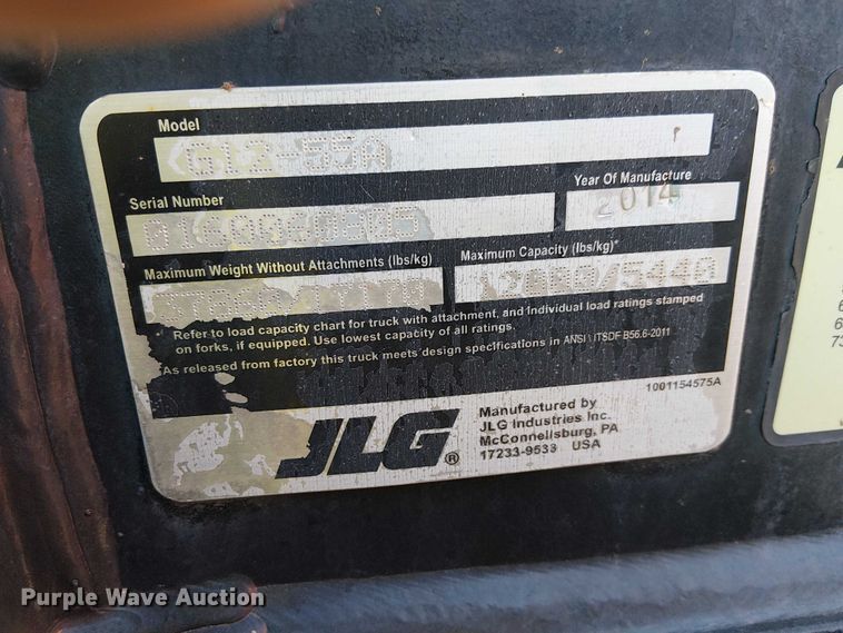 image for item YA1139 2014 JLG G12-55A telehandler