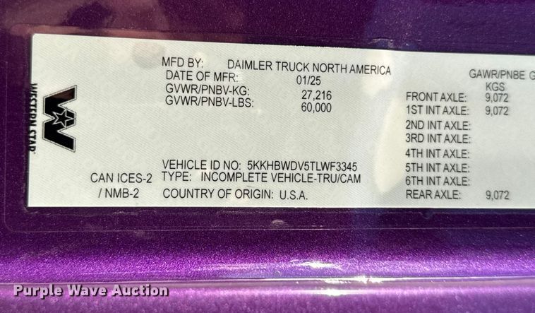 image for item YA1447 2026 Western Star 49X dump truck