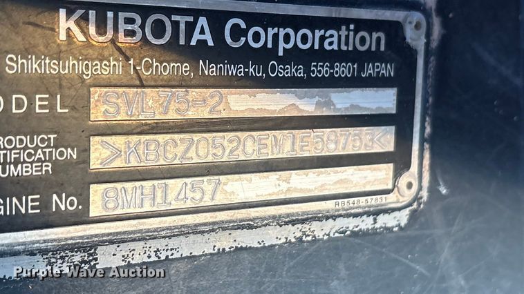 image for item DU6508 2021 Kubota SVL75-2 tracked skid steer loader