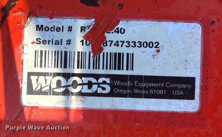 image for item DU6512 2022 Woods RTR72.40 tiller