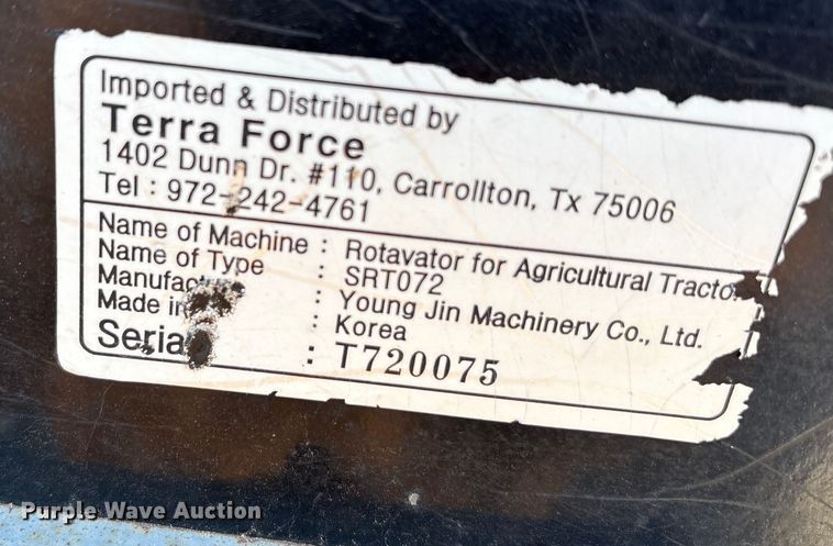 image for item DU6521 2022 Terra force SRT072 skid steer tiller