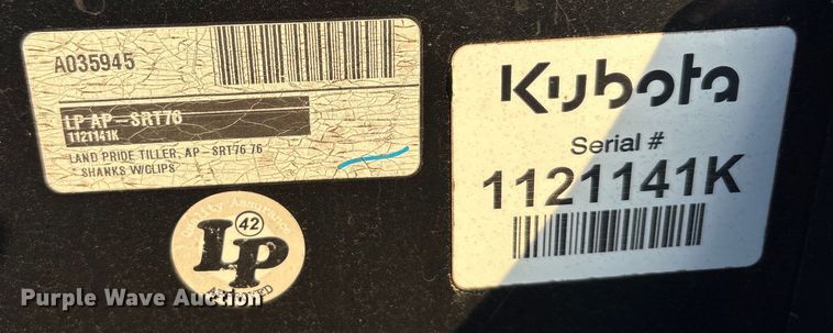 image for item DU6524 2022 Land pride LP AP -SR76 skid steer tiller