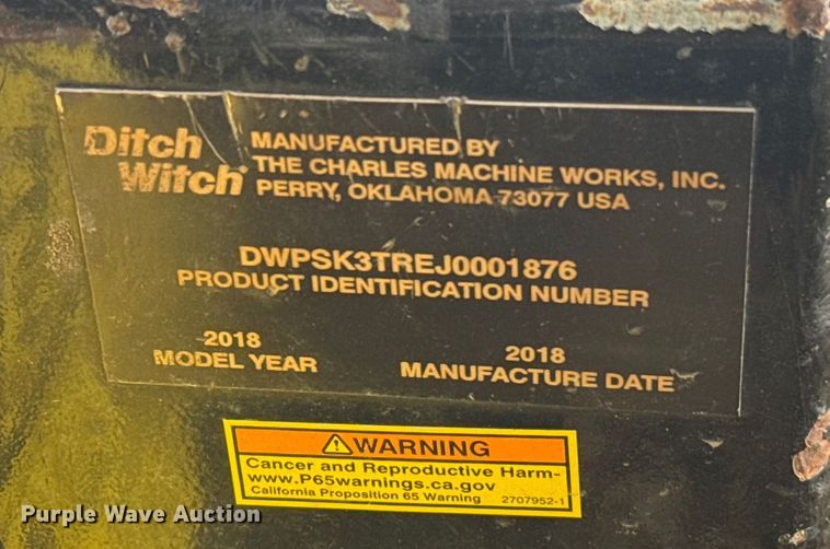 image for item DU6531 2018 Ditch Witch compact utility  trencher