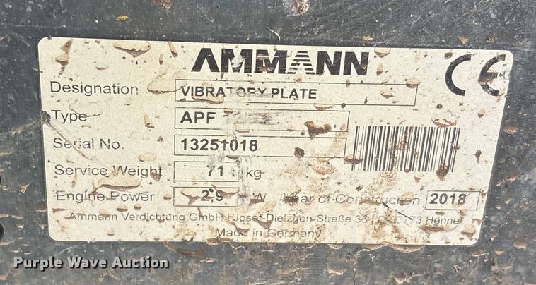 image for item DU6532 2019 Amman Apt plate compactor