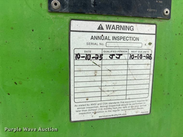 image for item DU6540 2021 Nifty TM50TGE MK1B boom lift