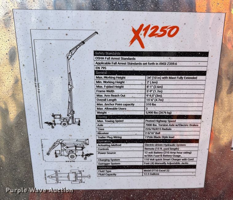 image for item DU6543 2023 Malta Dynamics x1250 mobile overhead anchor point