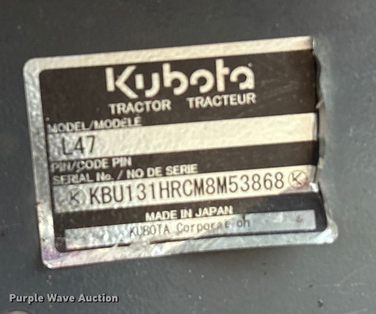 image for item DU6545 2022 Kubota L47 backhoe