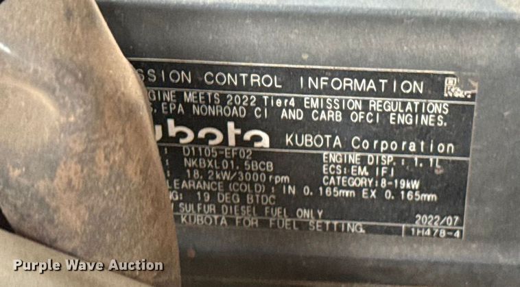 image for item DU6548 2022 Kubota RTV X1140 utility vehicle