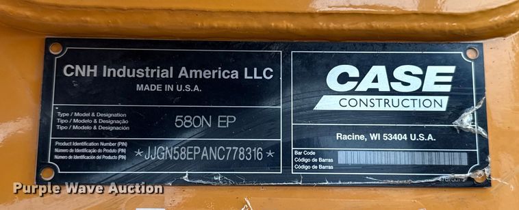 image for item DU6549 2022 Case 580N EP backhoe