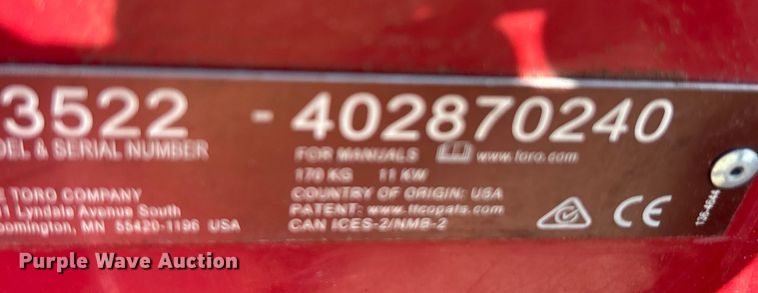 image for item DU6556 Toro 23522 walk behind brush cutter