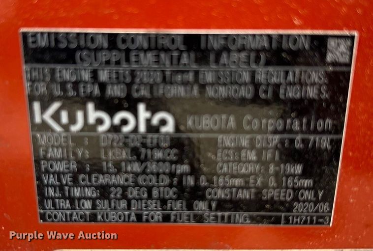 image for item EA7796 Kubota GL11000 generator