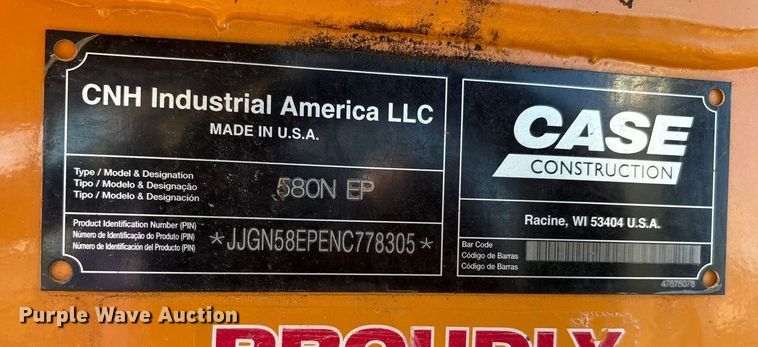 image for item EA7799 2022 Case 580N EP backhoe