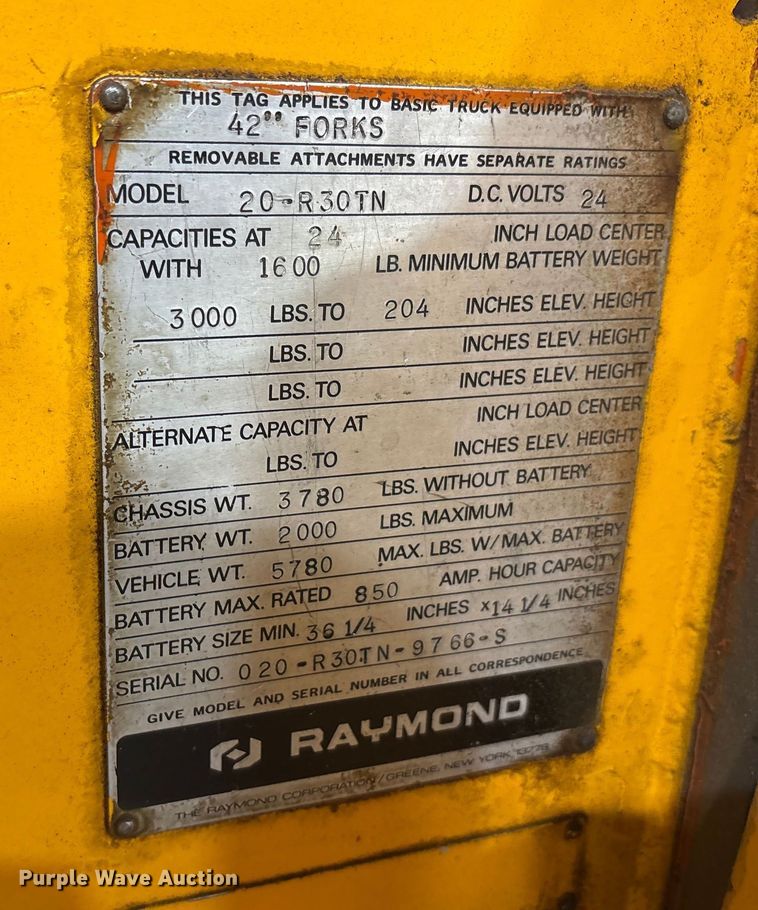 image for item EA7841 Raymond 20-R30TN order picker