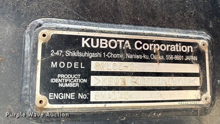 image for item EA7847 2021 Kubota SVL65-2 tracked skid steer loader