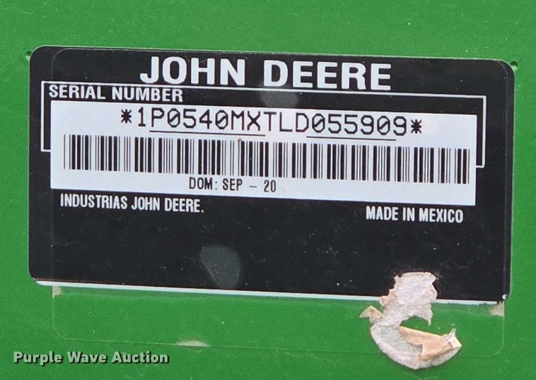 image for item DT4519 2020 John Deere 5115M MFWD tractor