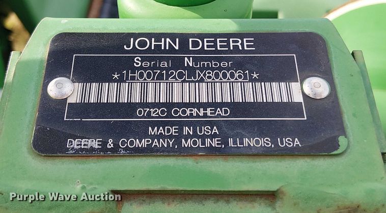 image for item DT4527 2018 John Deere 712C corn head