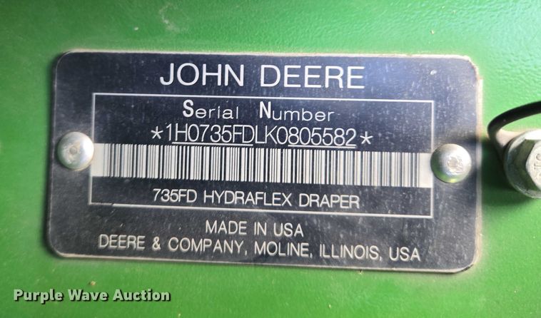 image for item DT4528 2019 John Deere 735FD HydraFlex flex draper head