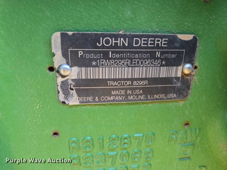 image for item DT4537 2014 John Deere 8295R MFWD tractor