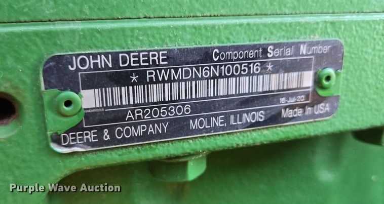 image for item DT4549 2020 John Deere 8R 310 MFWD tractor