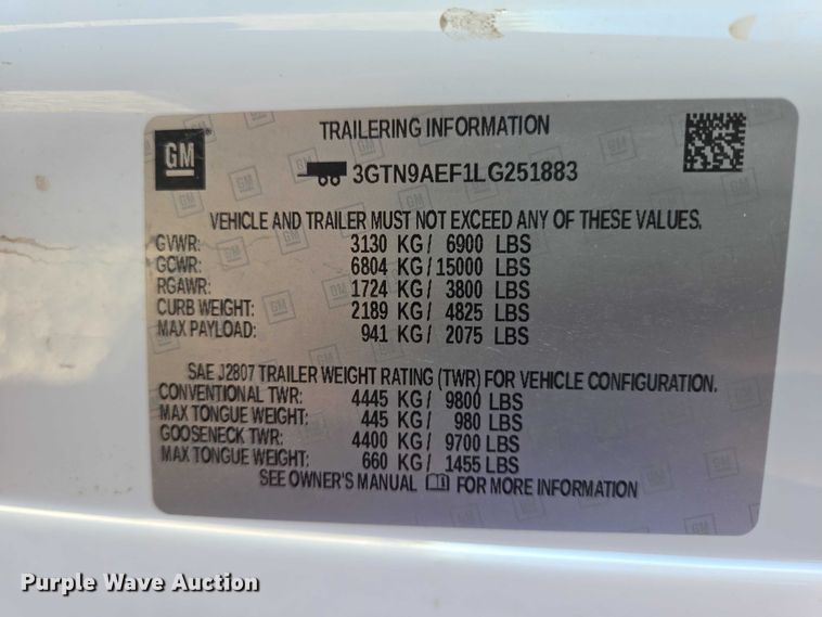 image for item DT4556 2020 GMC Sierra 1500 pickup truck