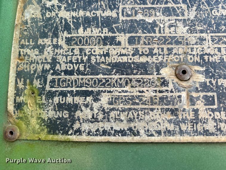 image for item DT4582 1989 Great Dane Trailers GPS-245 side curtain trailer