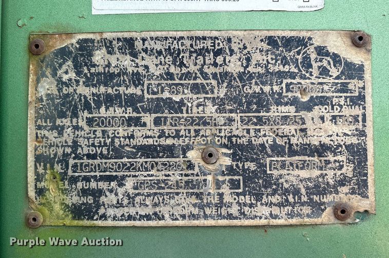 image for item DT4582 1989 Great Dane Trailers GPS-245 side curtain trailer