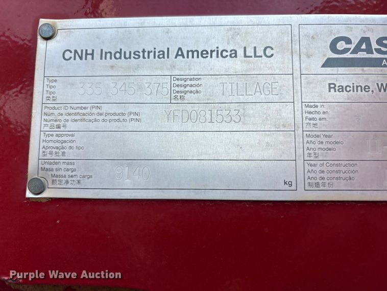 image for item DT4588 2015 Case IH 375 field cultivator