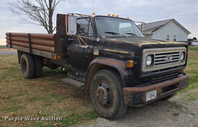 image for item DT4590 1973 Chevrolet C60 dump flatbed truck