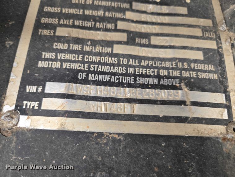 image for item DT4606 Wade WHT48FT side curtain trailer