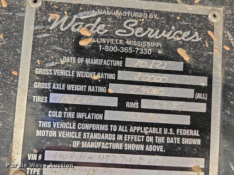 image for item DT4608 2022 Wade WHT45FT side curtain trailer