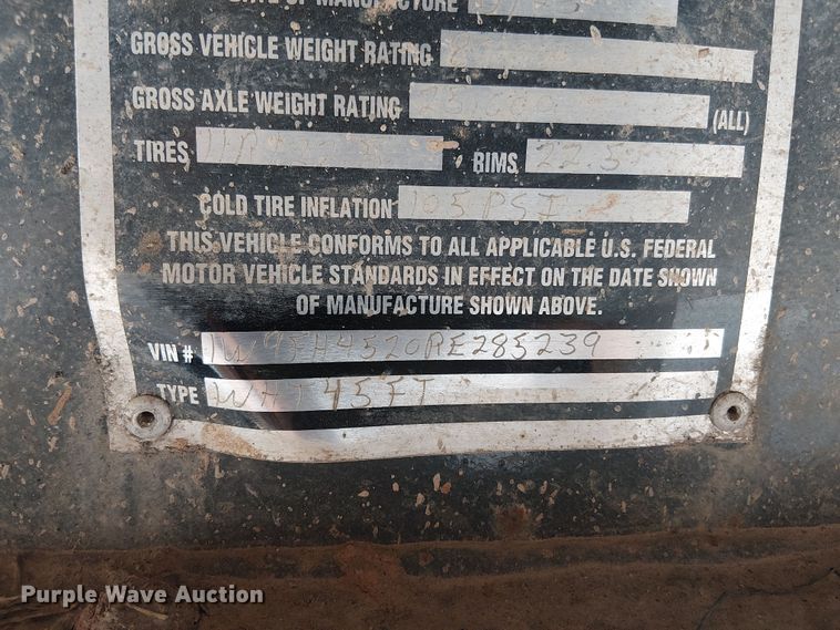 image for item DT4609 2024 Wade WHT45FT side curtain trailer